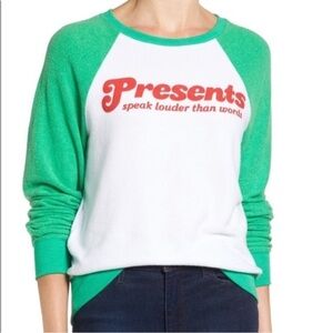 Wildfox Presents Speak Louder Than Words Christmas Baggy Beach Jumper